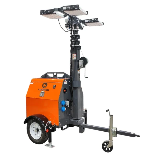 7M Diesel LED Light Tower – Mobile Trailer for Industrial Use