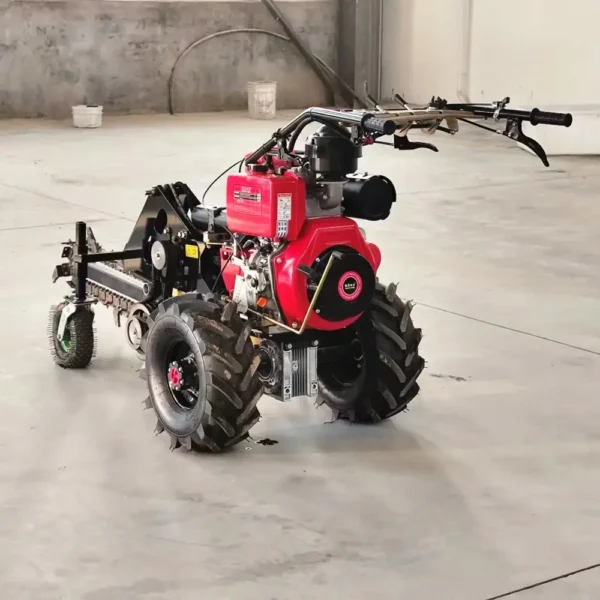 Self-propelled 12HP Diesel Walk Behind Mini Trencher Ditcher Machine