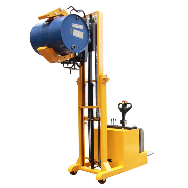Electric Hydraulic Drum Stacker with 360° Rotating Clamp – Heavy-Duty Industrial Barrel Lifter