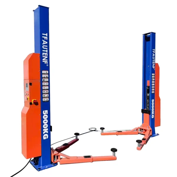 LCD-Controlled Two Post Car Lift – 5T Capacity for Workshop Use