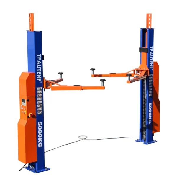 LCD-Controlled Two Post Car Lift – 5T Capacity for Workshop Use
