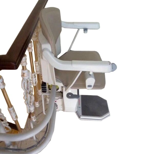 Curved Electric Stair Chair Lift for Disabled – Hydraulic Home Stair Climber with Emergency Lift & Auto Brake | 120kg Capacity