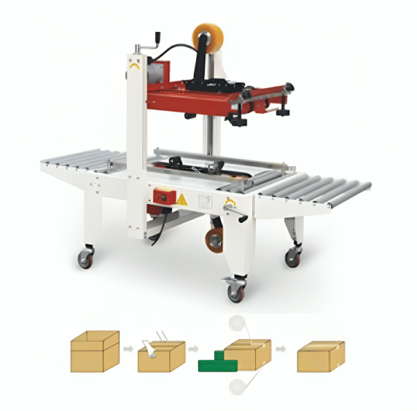 Auto Carton Sealer with Flap Folding – Packaging Line Tape Sealing Machine