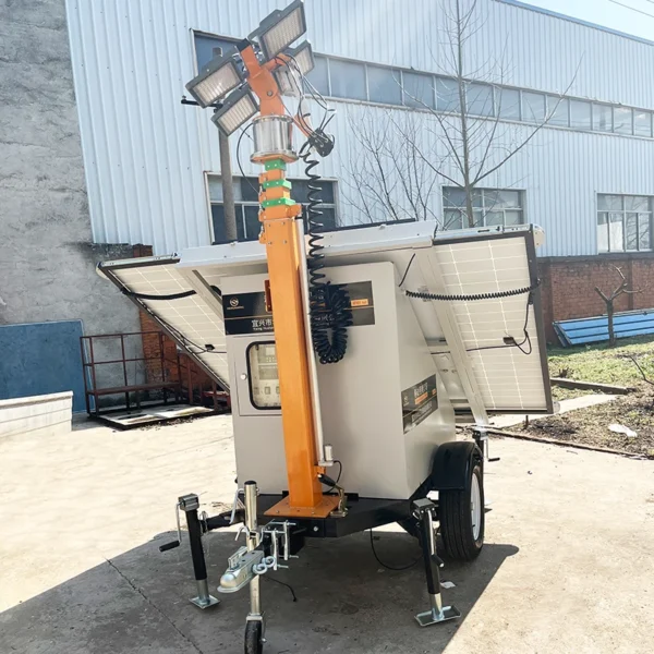 9M Portable Solar Light Tower with Retractable Panels
