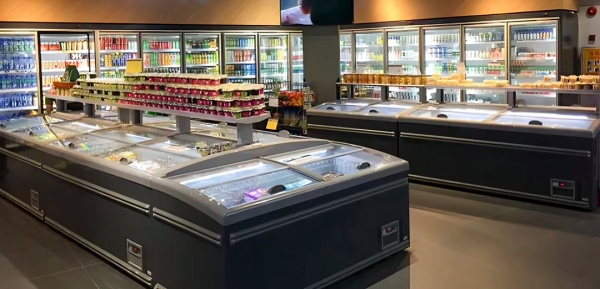 1050L Combined 3 Section Commercial Island Display Freezer – Auto Defrost.