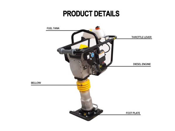 6HP Honda GX100 Engine, Petrol Tamping Rammer