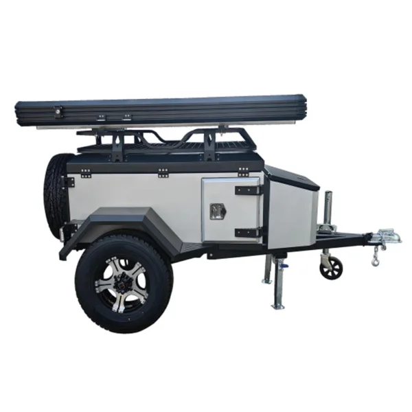 Small Off-Road Caravan Trailer with Rooftop Tent