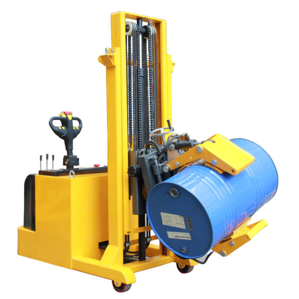 Electric Hydraulic Drum Stacker with 360° Rotating Clamp – 1000kg Capacity Barrel Lifter