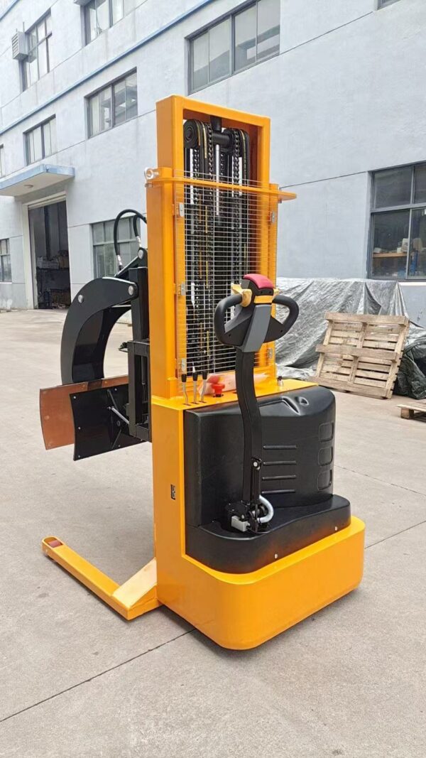 Electric Hydraulic Drum Stacker with 360° Rotating Clamp – 1000kg Capacity Barrel Lifter