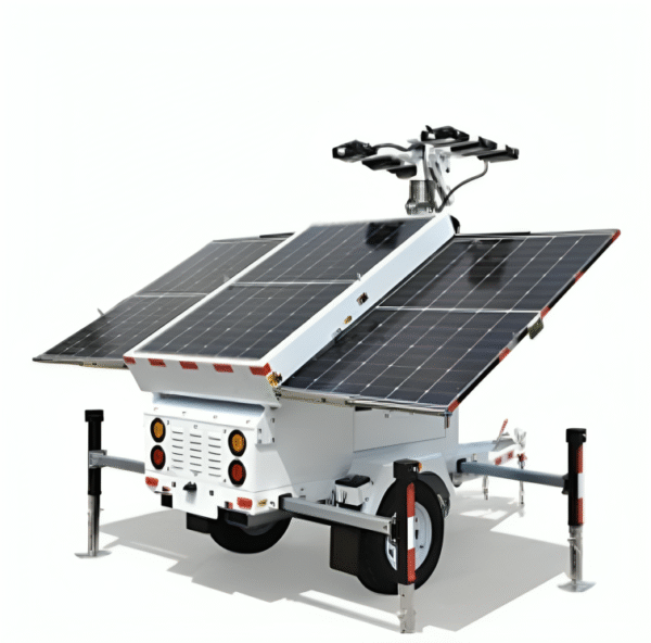 Hydraulic Solar Light Tower with LED Lights & Retractable Panels