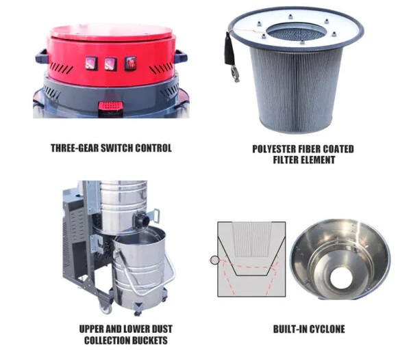 Heavy-Duty Battery-Powered Industrial Vacuum Cleaner | High Suction for Tough Jobs