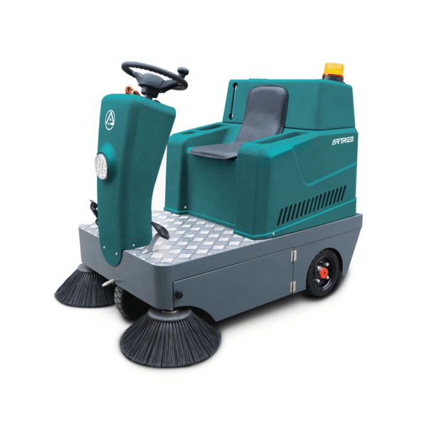 Ride-On Electric Floor Sweeper for Warehouses, Malls, and Parking Garages