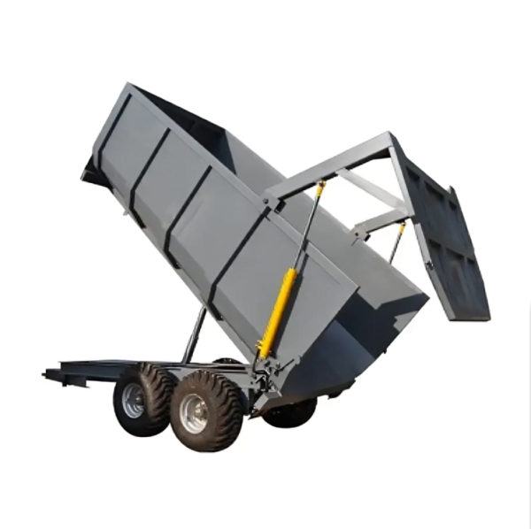 5 ton Double Axle Farm Trailer With Hydraulic Lift, Size 5500*2000*1600mm